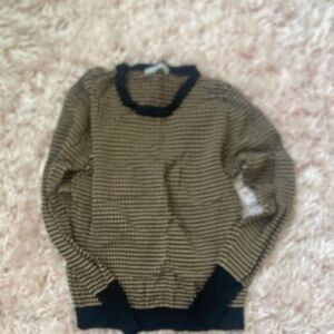 Zara Black and Tan Crewneck Sweater